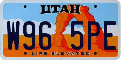 UT license plate W965PE