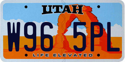 UT license plate W965PL