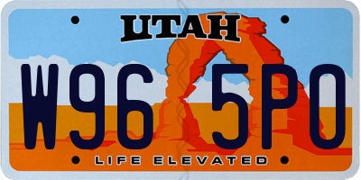 UT license plate W965PO