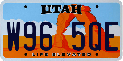 UT license plate W965QE