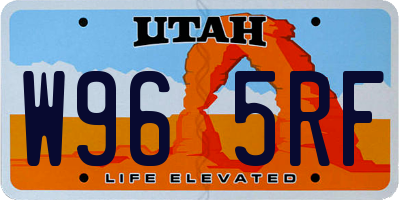 UT license plate W965RF