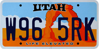 UT license plate W965RK