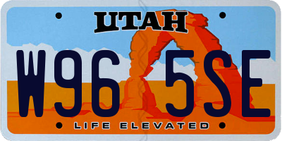 UT license plate W965SE