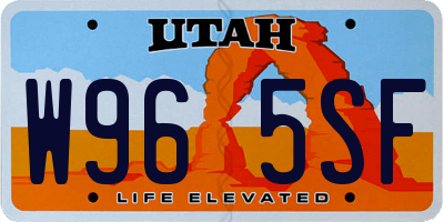 UT license plate W965SF