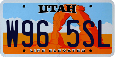 UT license plate W965SL