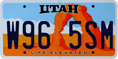 UT license plate W965SM