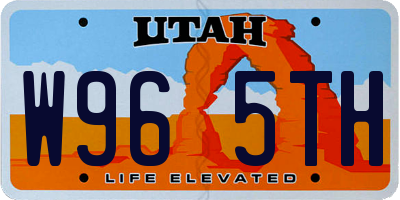 UT license plate W965TH