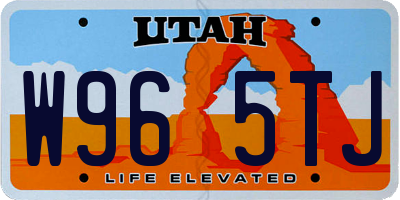 UT license plate W965TJ