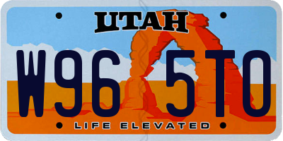 UT license plate W965TO