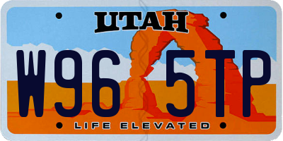 UT license plate W965TP