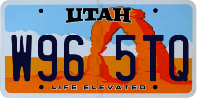 UT license plate W965TQ