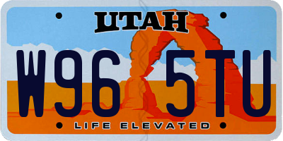 UT license plate W965TU
