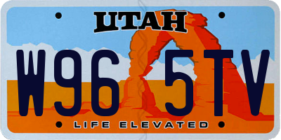 UT license plate W965TV