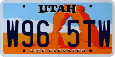 UT license plate W965TW