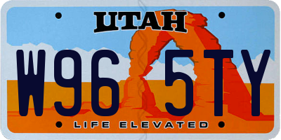 UT license plate W965TY