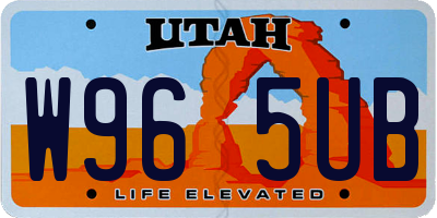 UT license plate W965UB