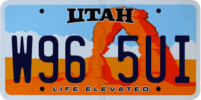 UT license plate W965UI