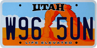 UT license plate W965UN