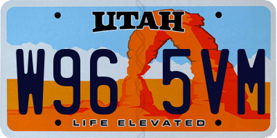 UT license plate W965VM