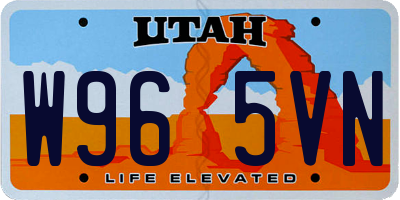 UT license plate W965VN