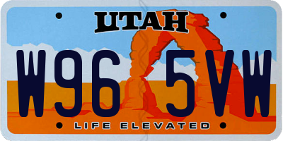UT license plate W965VW
