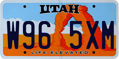 UT license plate W965XM