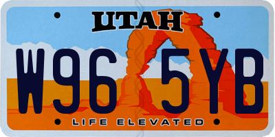 UT license plate W965YB