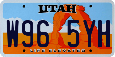 UT license plate W965YH