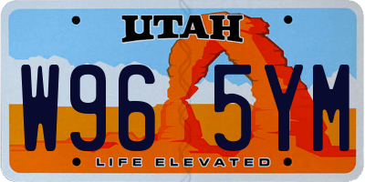 UT license plate W965YM