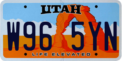 UT license plate W965YN