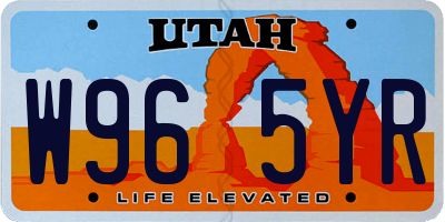 UT license plate W965YR