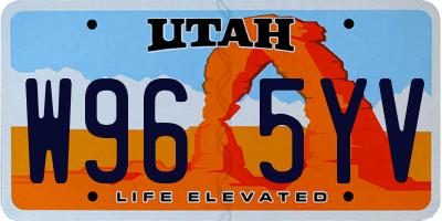 UT license plate W965YV