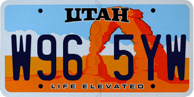 UT license plate W965YW