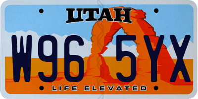 UT license plate W965YX