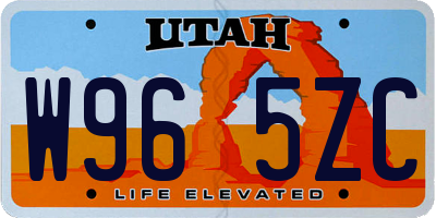 UT license plate W965ZC