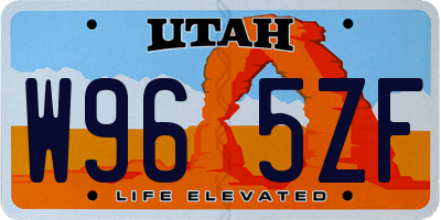 UT license plate W965ZF