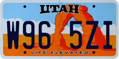 UT license plate W965ZI