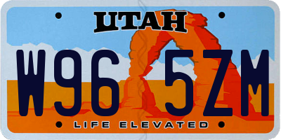 UT license plate W965ZM