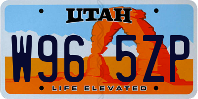UT license plate W965ZP