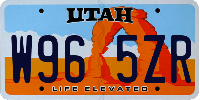 UT license plate W965ZR