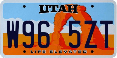 UT license plate W965ZT