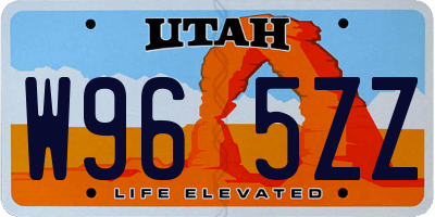 UT license plate W965ZZ