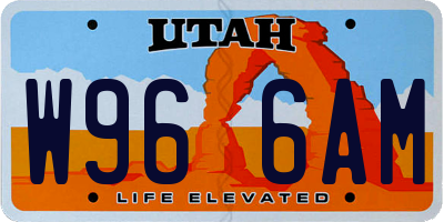 UT license plate W966AM