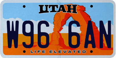 UT license plate W966AN