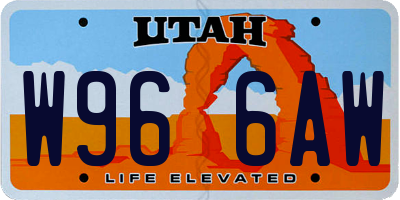 UT license plate W966AW
