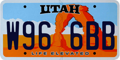 UT license plate W966BB