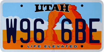 UT license plate W966BE
