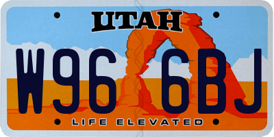UT license plate W966BJ