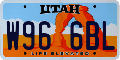 UT license plate W966BL