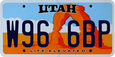 UT license plate W966BP